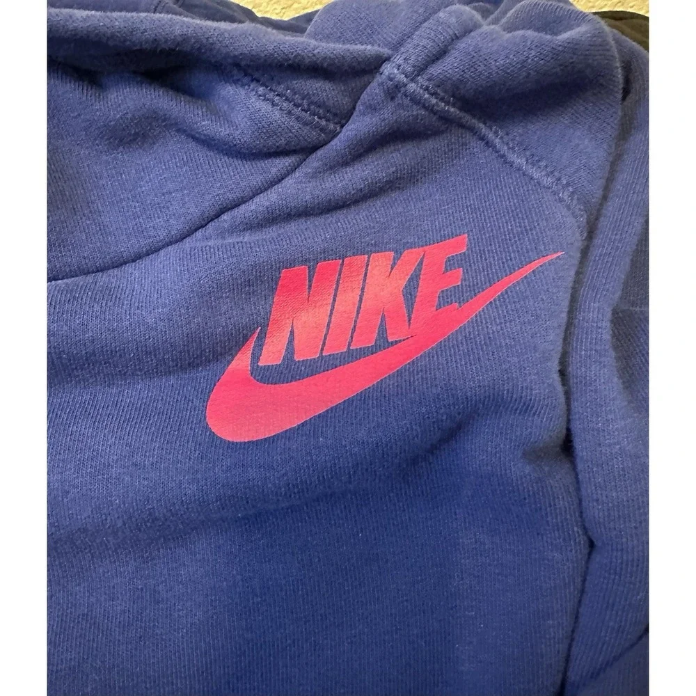 VINTAGE Nike Sportswear Rally Funnel Cowl Neck Hoodie Women Med Pullover Blue